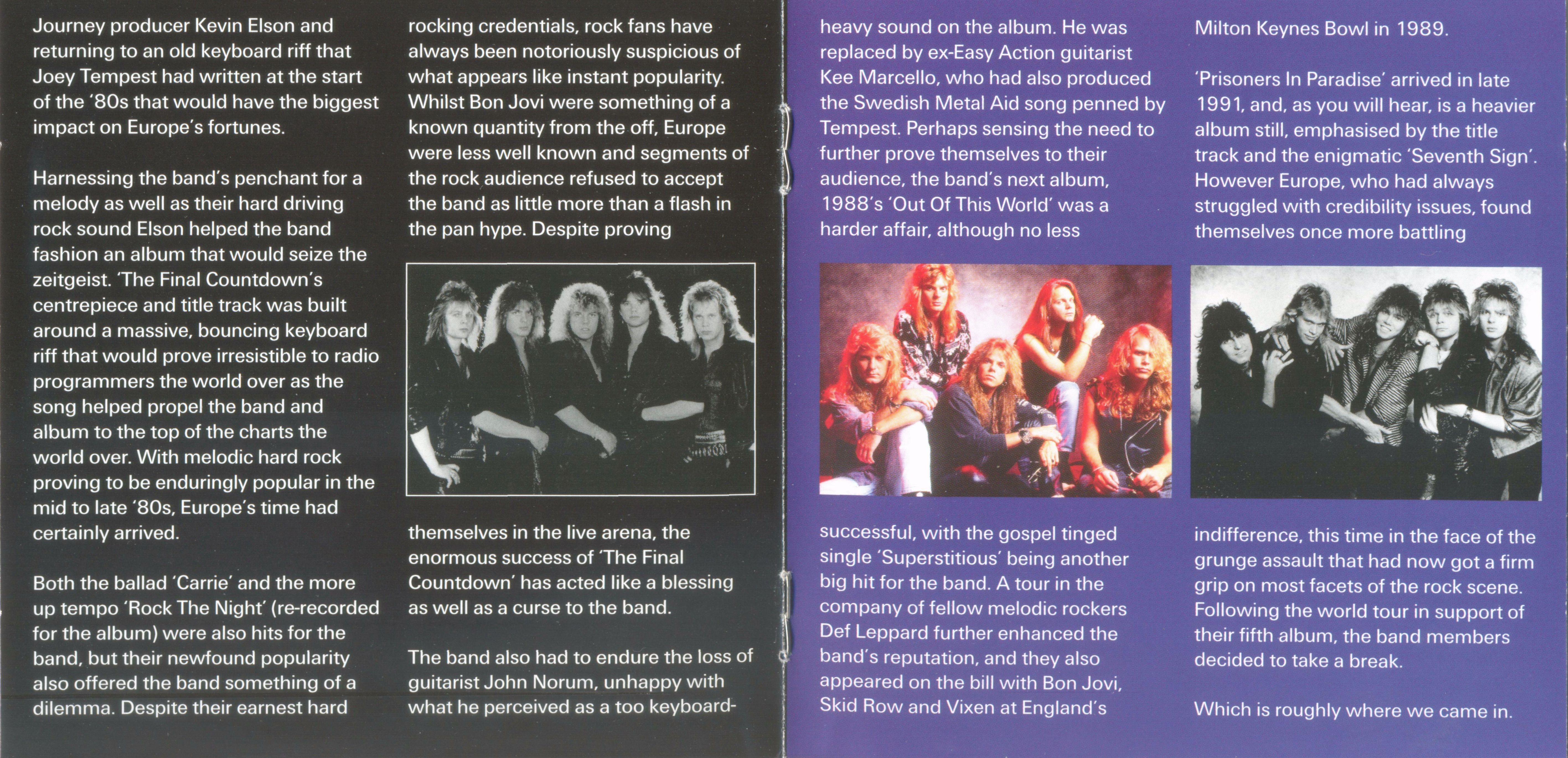 Europe  Out of This World & Prisoners in Paradise : Booklet 4